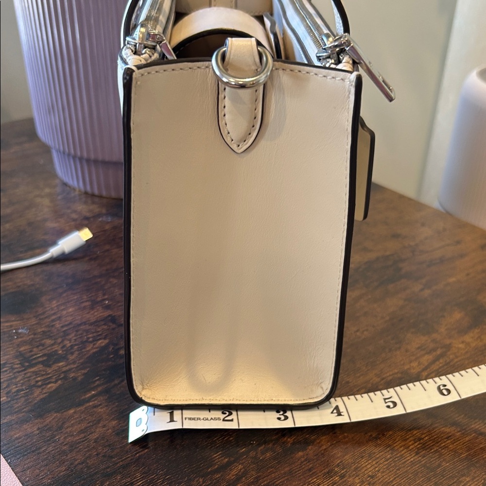 Coach Chalk Smooth Leather Small Tote with Matching Pebbled Wallet - Picture 3 of 12